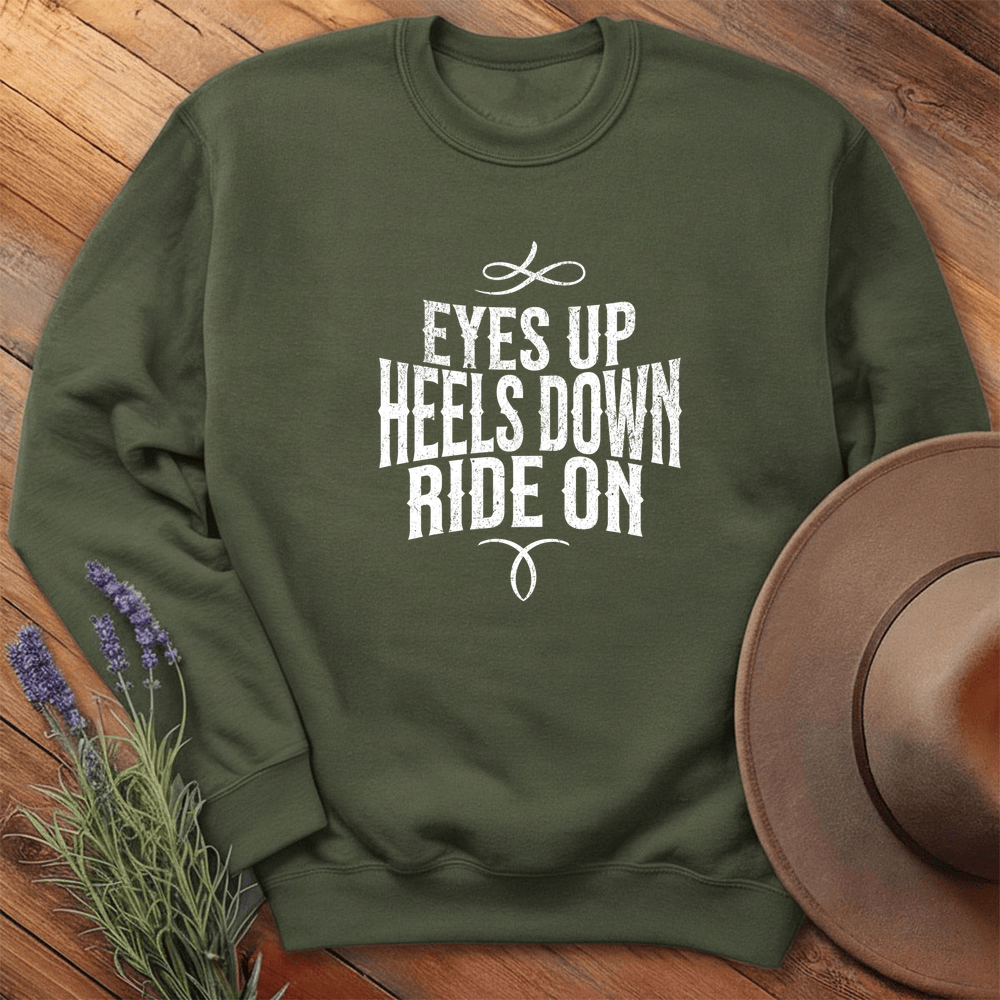 Eyes Up - Heels Down - Sweatshirt - Military Green