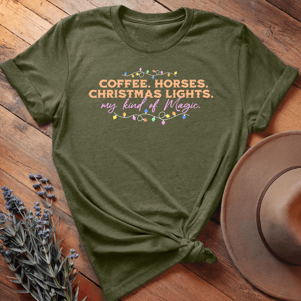 Horses & Christmas Lights - Military Green