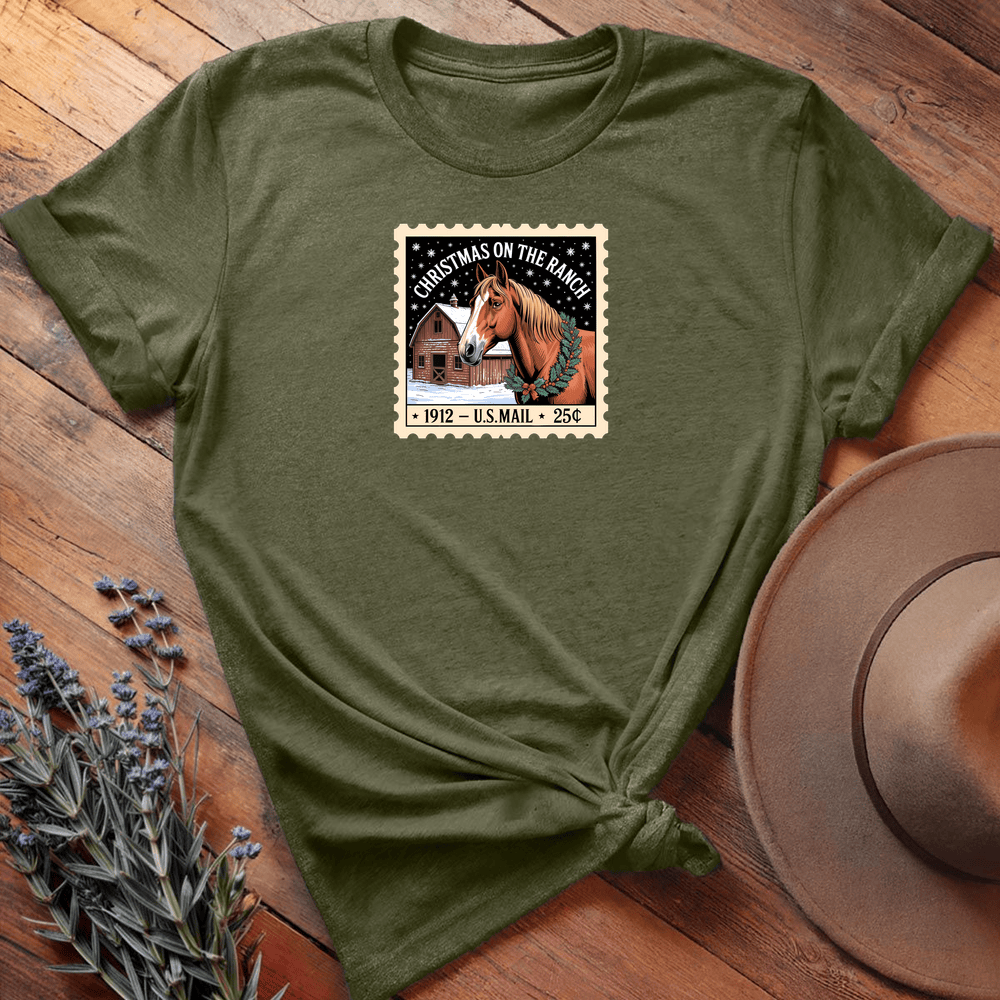 Xmas Christmas Stamp 4 - Military Green