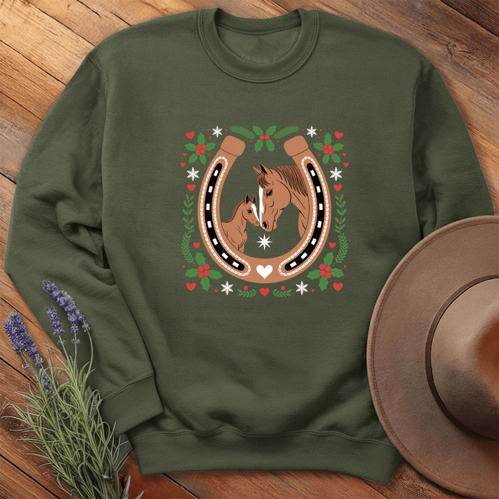 Xmas Horse Love - Sweatshirt - Military Green