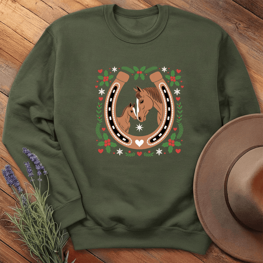 Xmas Horse Love - Sweatshirt - Military Green