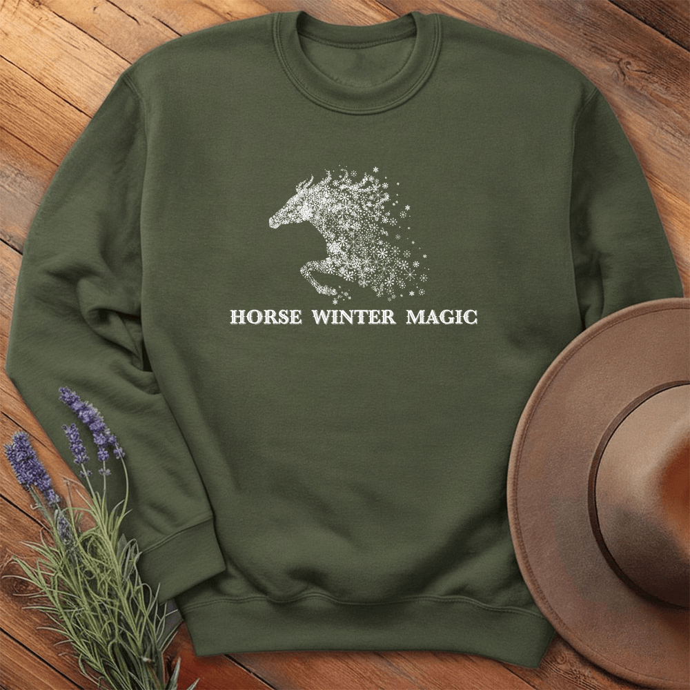 Horse Winter Magic 1 - Sweatshirt - Military Green