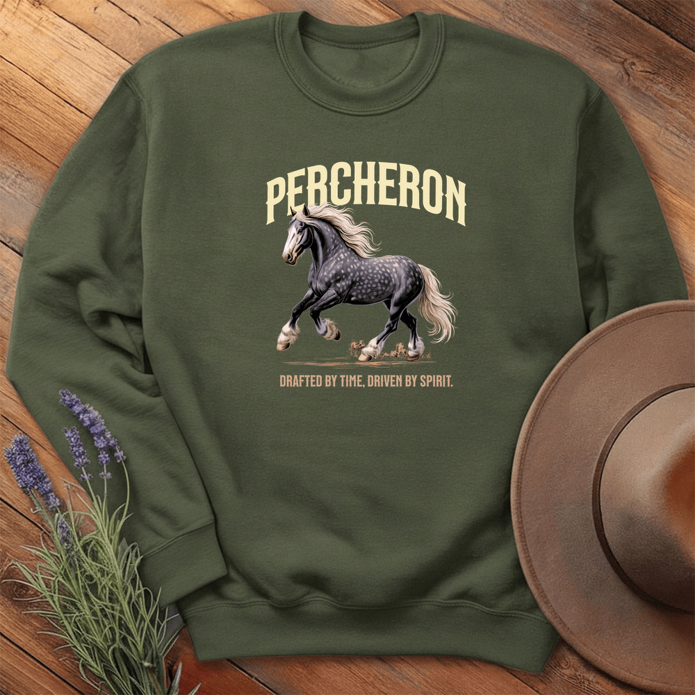 Breed Spirit, Percheron - Sweatshirt - Military Green