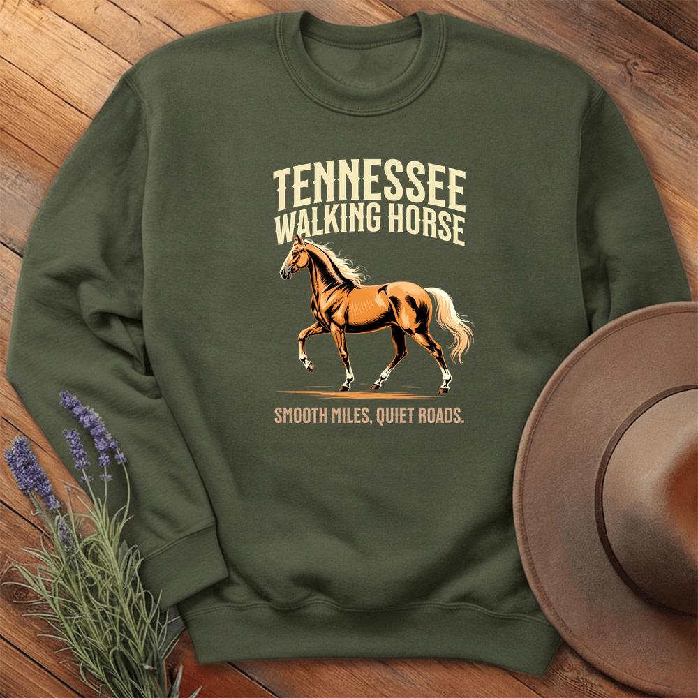 Breed Spirit, Tennessee Walking Horse - Sweatshirt - Military Green