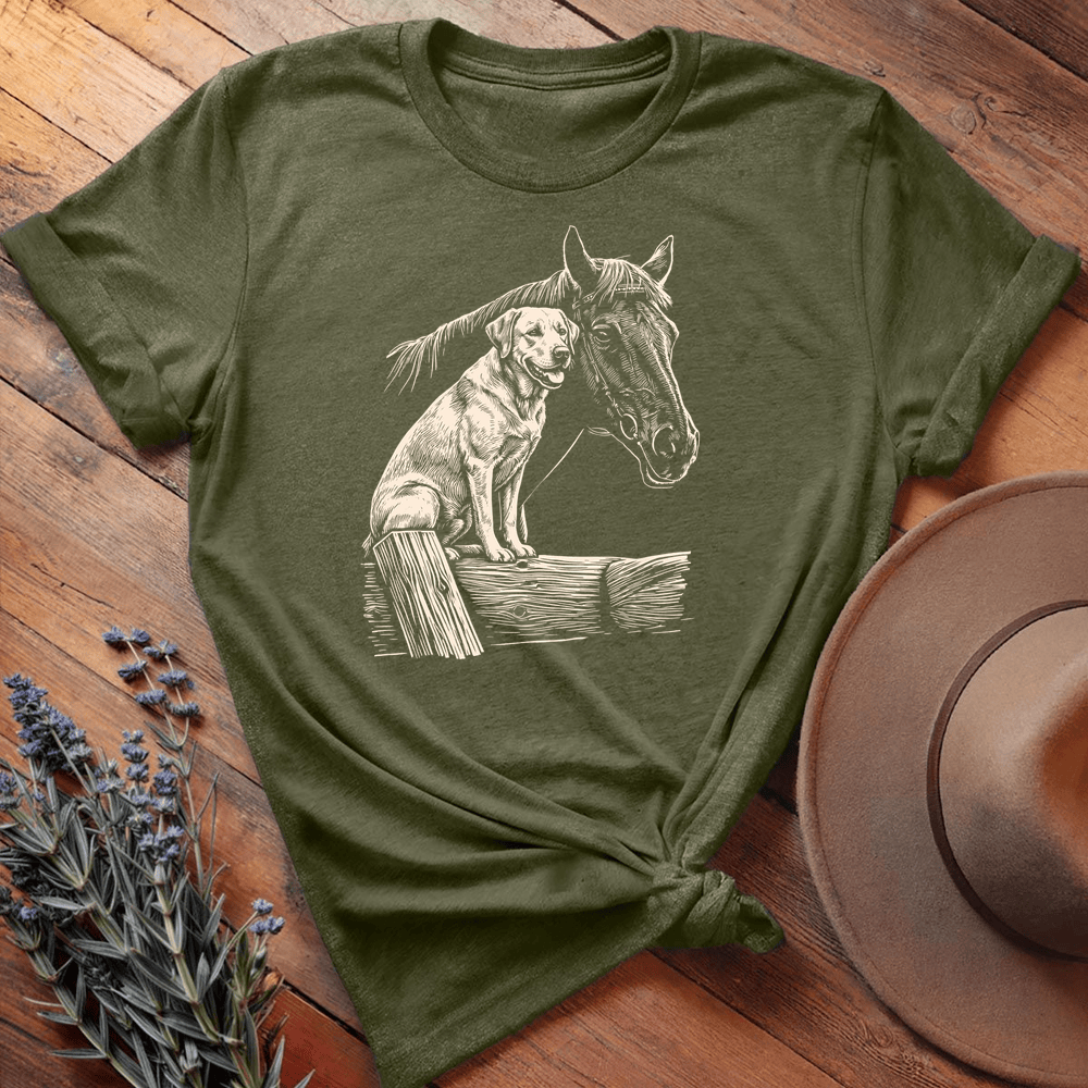 Horse & Labrador - Military Green