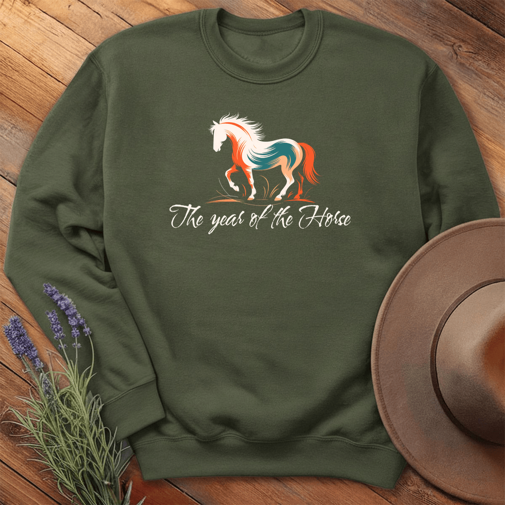 Year Of The Horse - Sweatshirt - Military Green