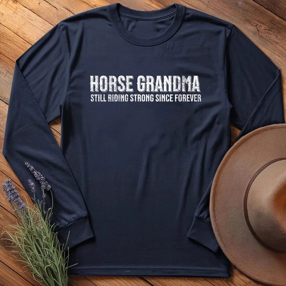 Horse Grandma - Long Sleeves - Navy