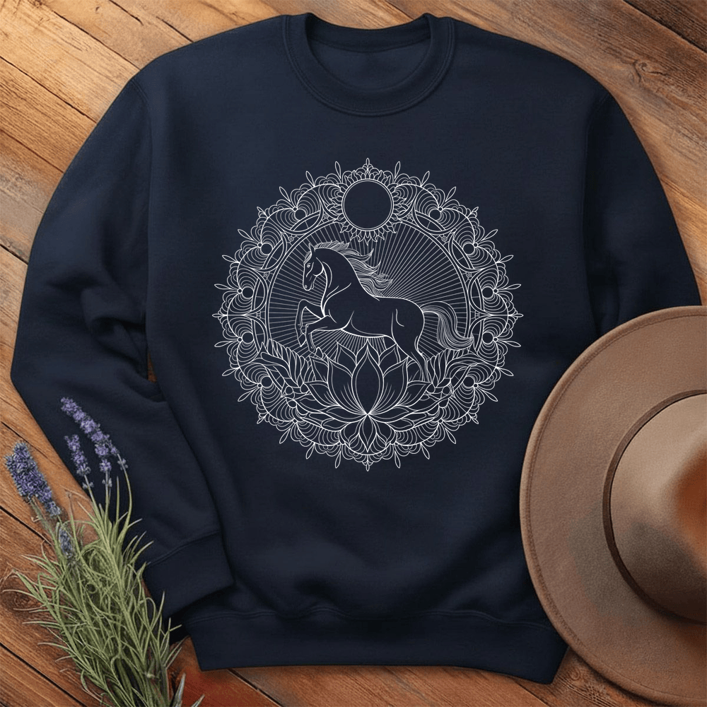 Mandala Horse - Swearshirt - Navy