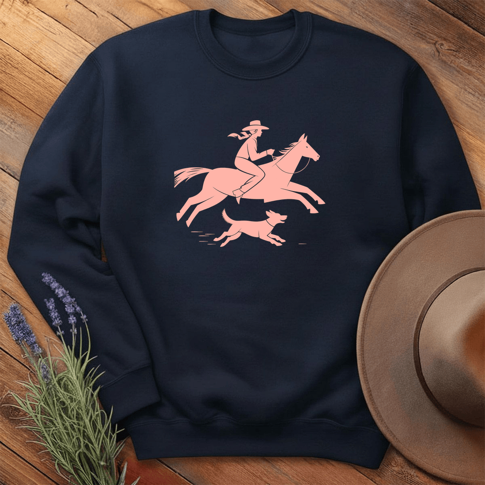 Cowgirl and dog - Sweatshirt - Navy
