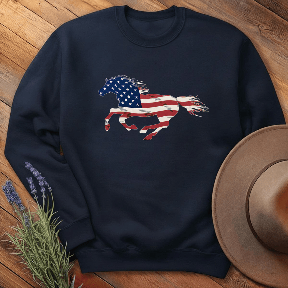 Horse USA - Sweatshirt - Navy
