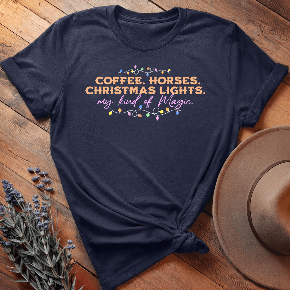 Horses & Christmas Lights - Navy