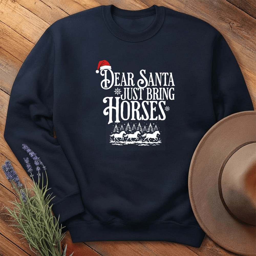 Dear Santa Just Bring Horses - Sweatshirt - Navy