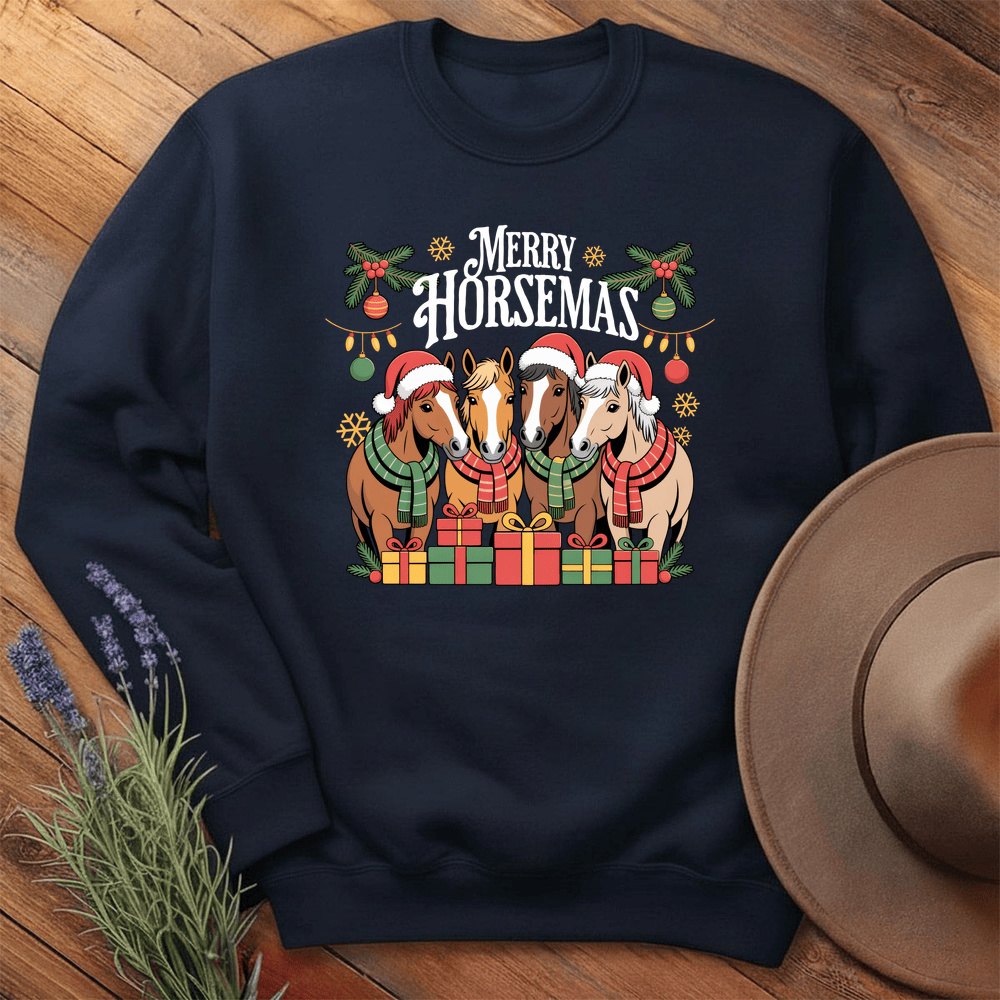 Merry Horsemas - Sweatshirt - Navy
