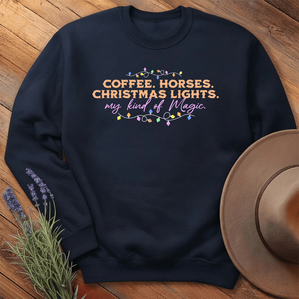Horses & Christmas Lights - Sweatshirt - Navy
