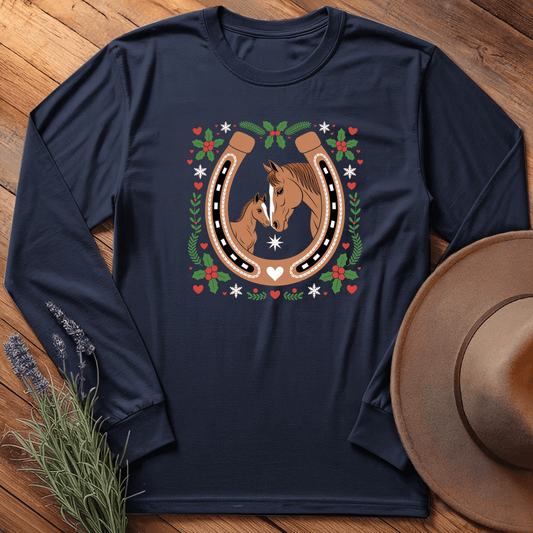 Xmas Horse Love - Long Sleeve - Navy