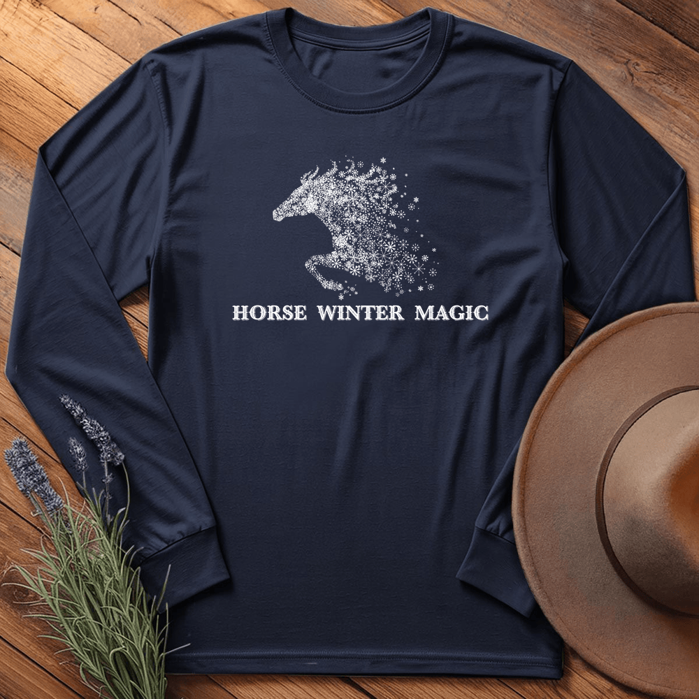 Horse Winter Magic 1 - Long Sleeve - Navy