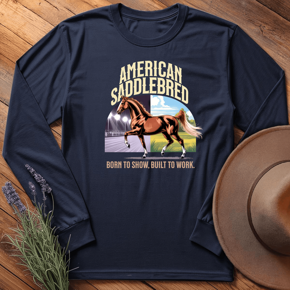 Breed Spirit, American Saddlebred - Long Sleeve - Navy