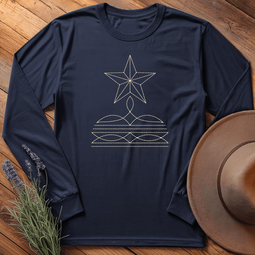 Stitching Star - Long Sleeve - Navy