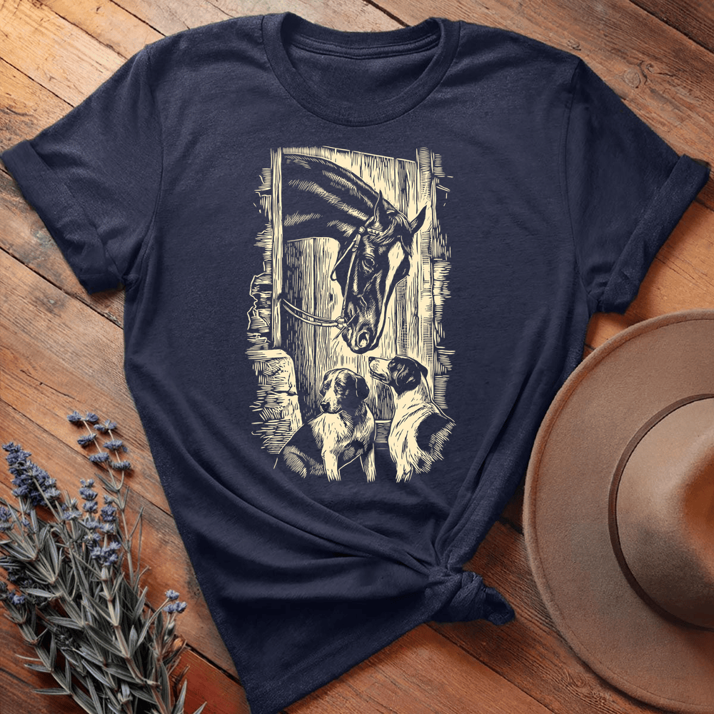 Vintage Horse & Dog 3 - Navy
