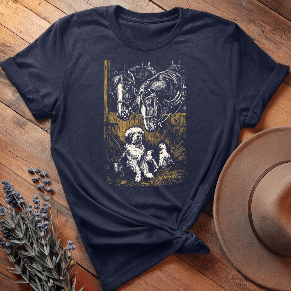 Vintage Horse & Dog 4 - Navy