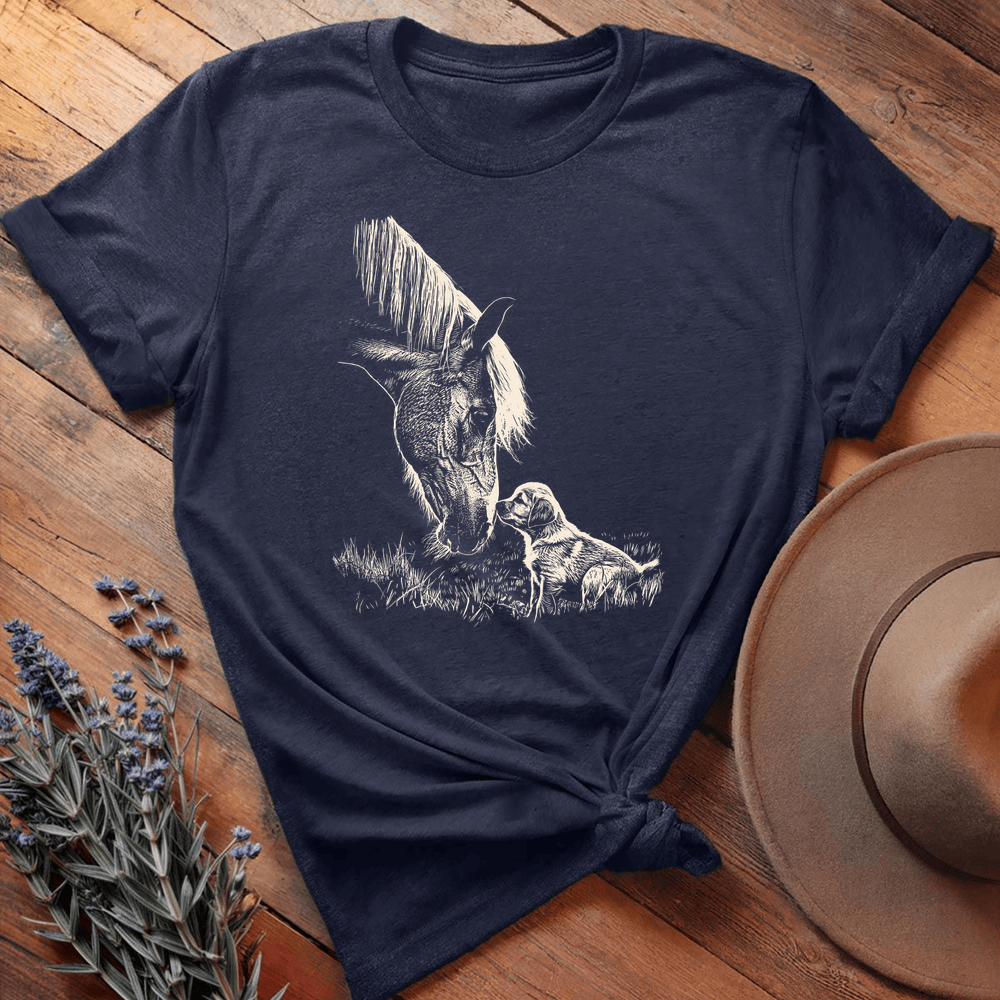 Vintage Horse & Dog 5 - Navy