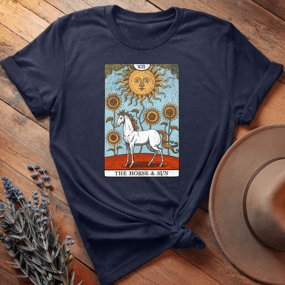 Horse Tarot Card - Premium Lightweight Tee - Navy