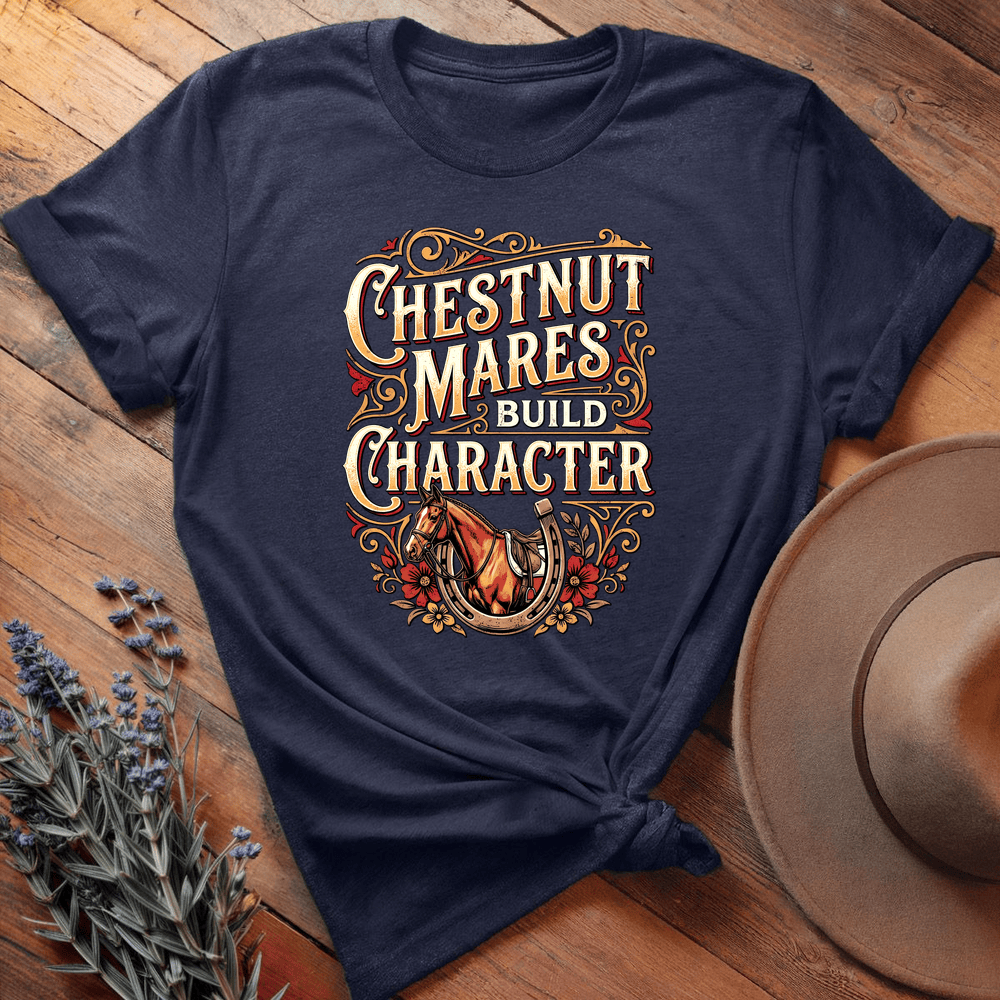Chestnut Mare Build Character - Premium Lightweight Tee - Navy