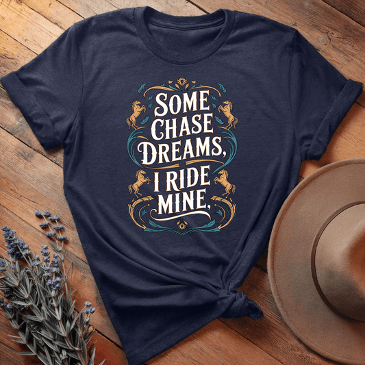Some Chase Dreams, I Ride Mine. Art - Premium Lightweight Tee Somechasedreams Iridemine V3 Small Art - Navy