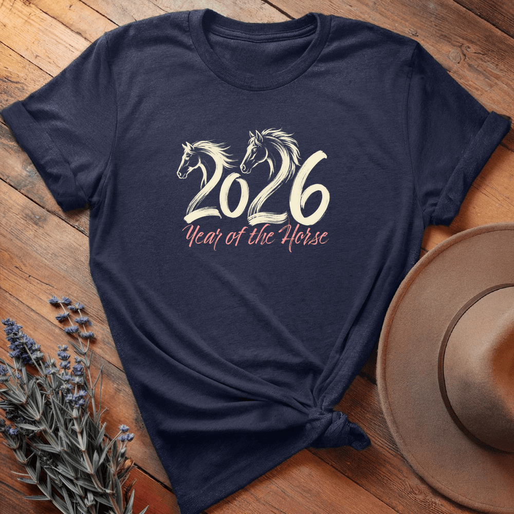 Year Of The Horse 2 - Premium Lightweight Tee - Navy