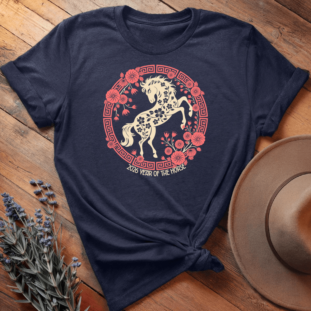 Year Of The Horse 9 - Premium Lightweight Tee - Navy