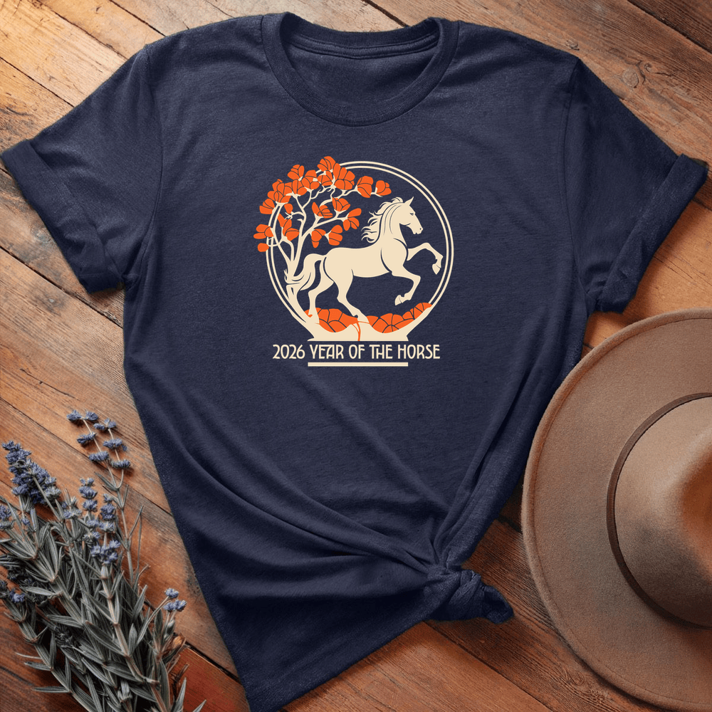 Year Of The Horse 8 - Premium Lightweight Tee - Navy