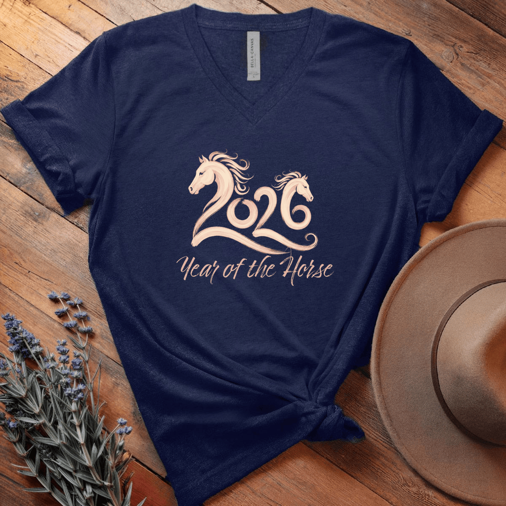 Year Of The Horse 3 - V-neck - Navy