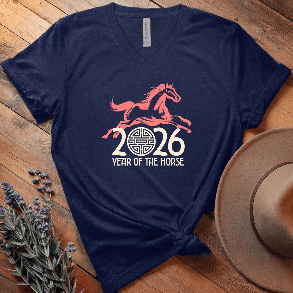 Year Of The Horse 10 - V-neck - Navy
