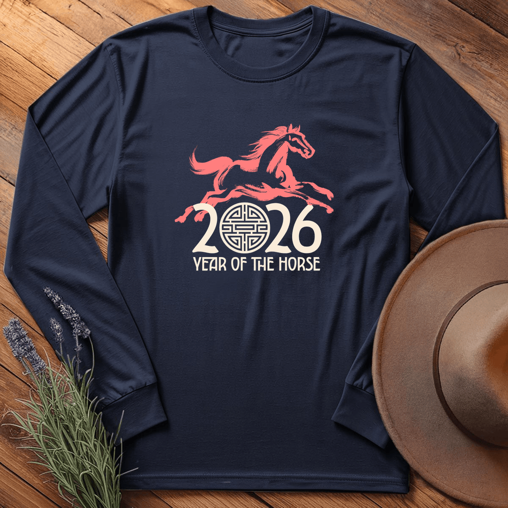Year Of The Horse 10 - Long Sleeve - Navy