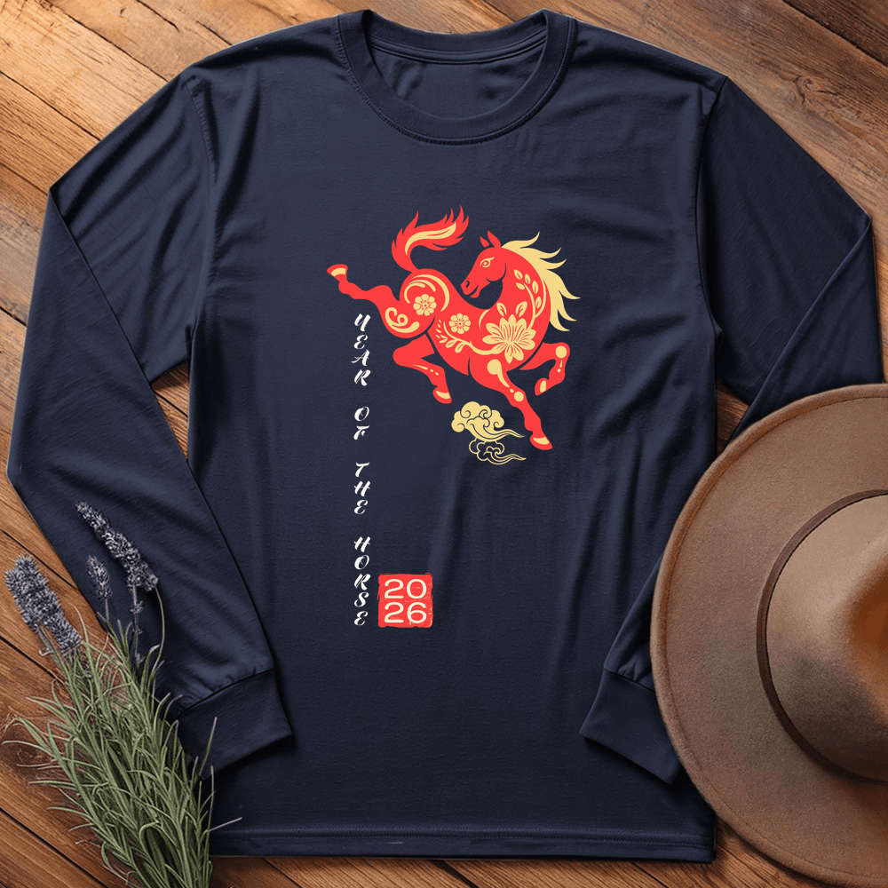 Year Of The Horse 6 - Long Sleeve - Navy