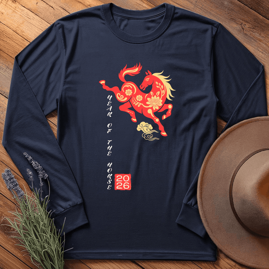 Year Of The Horse 6 - Long Sleeve - Navy