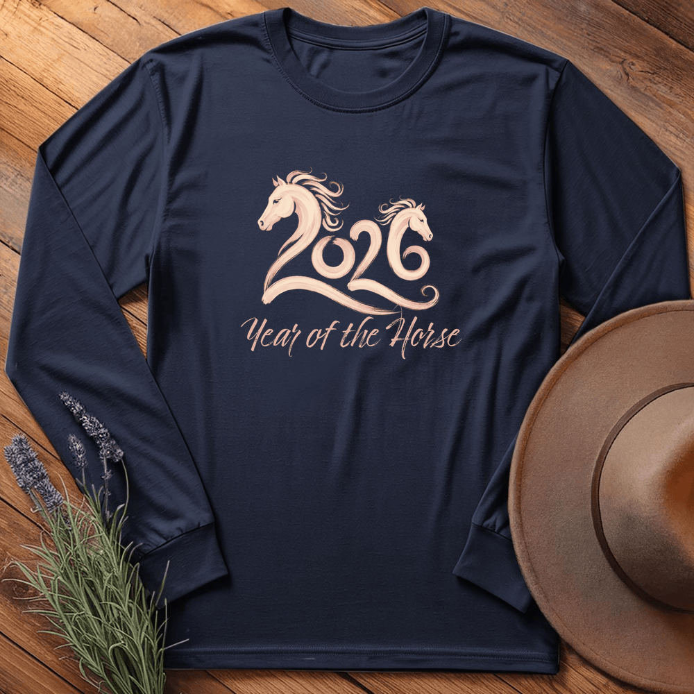 Year Of The Horse 3 - Long Sleeve - Navy