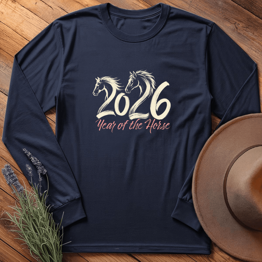 Year Of The Horse 2 - Long Sleeve - Navy