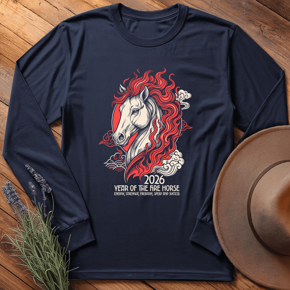 Year Of The Horse 11 - Long Sleeve - Navy