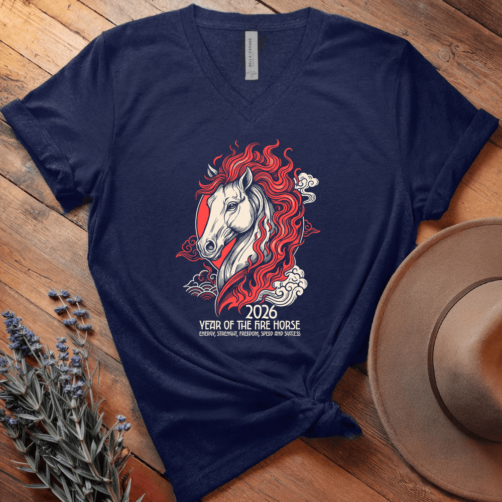 Year Of The Horse 11 - V-neck - Navy