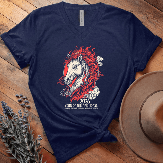 Year Of The Horse 11 - V-neck - Navy
