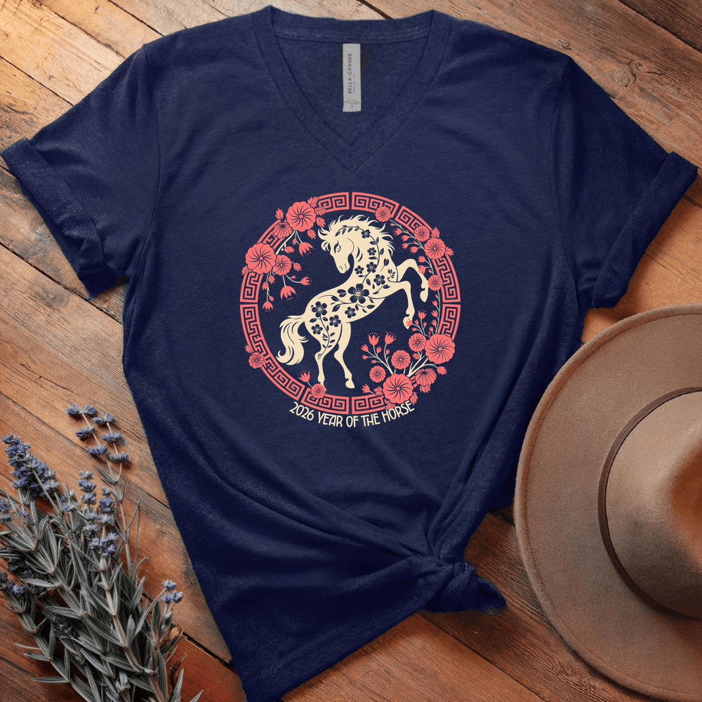 Year Of The Horse 9 - V-neck - Navy
