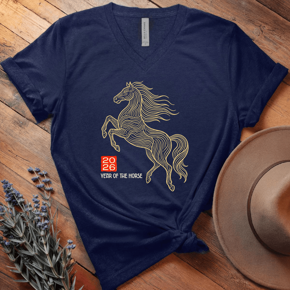 Year Of The Horse 7 - V-neck - Navy