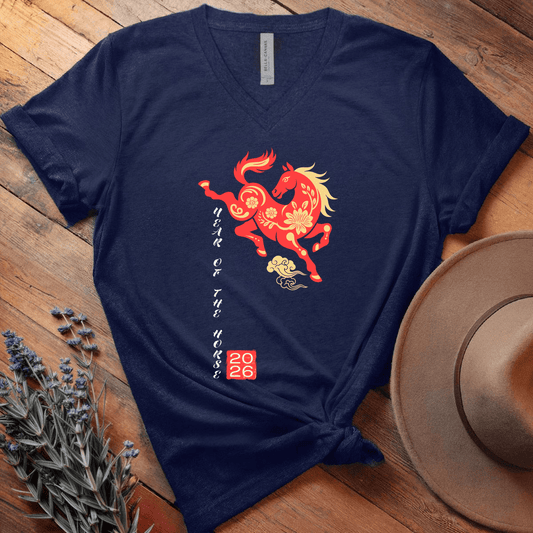 Year Of The Horse 6 - V-neck - Navy