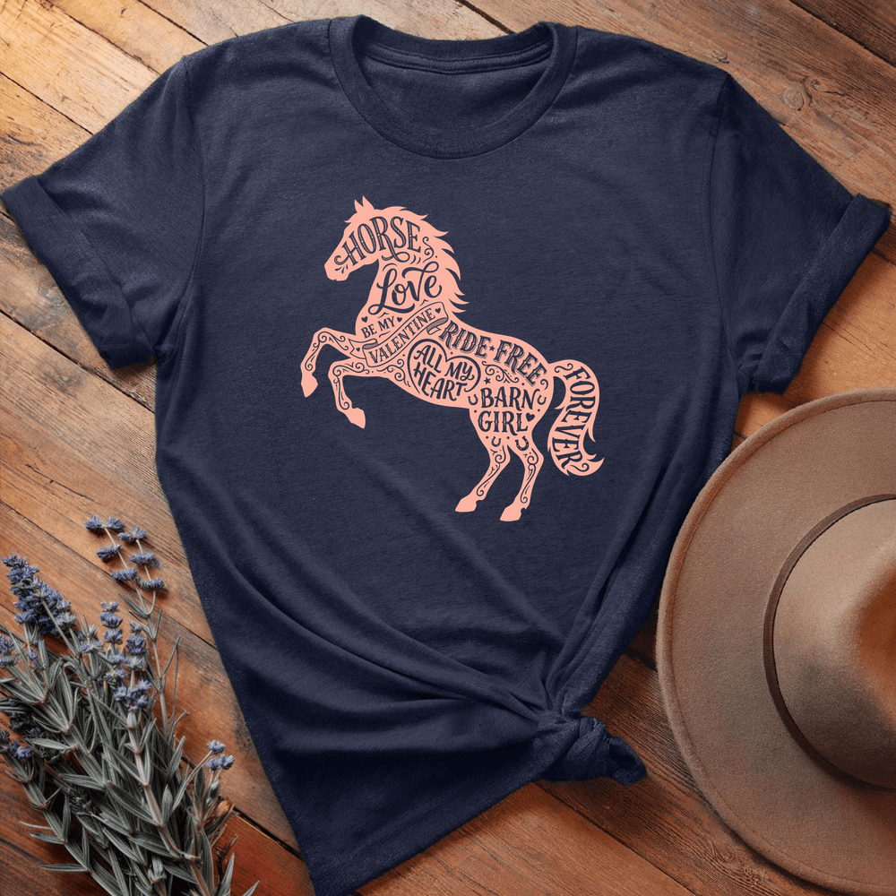 Horse Love Silhouette - Navy