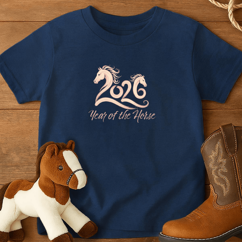 Year Of The Horse 3 - Youth Shirt - Navy