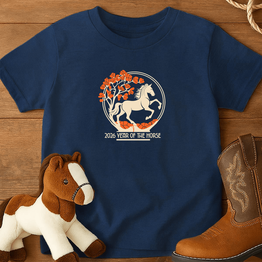 Year Of The Horse 8 - Youth Shirt - Navy