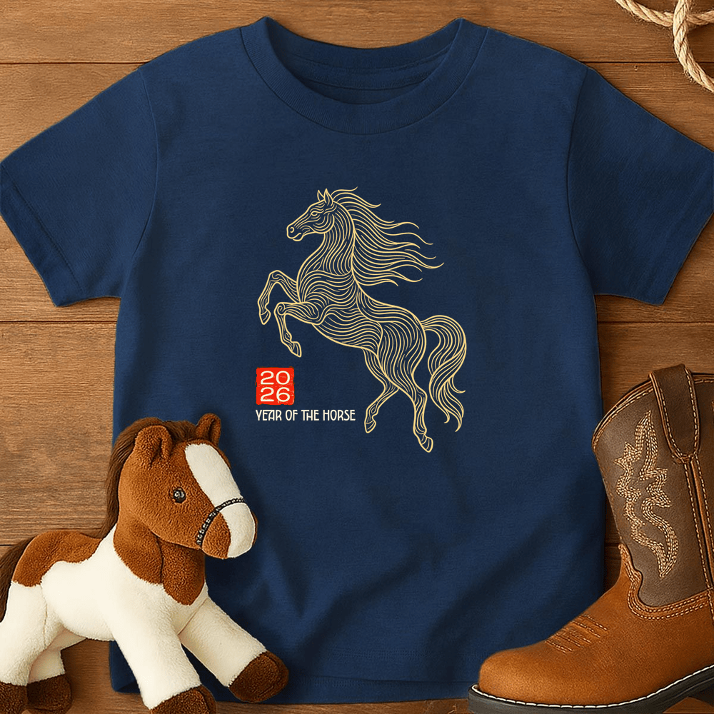 Year Of The Horse 7 - Youth Shirt - Navy