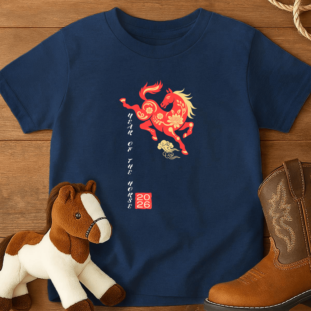 Year Of The Horse 6 - Youth Shirt - Navy