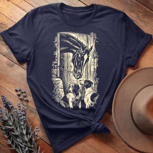 Vintage Horse Dog 3 - Premium Lightweight Tee - Navy